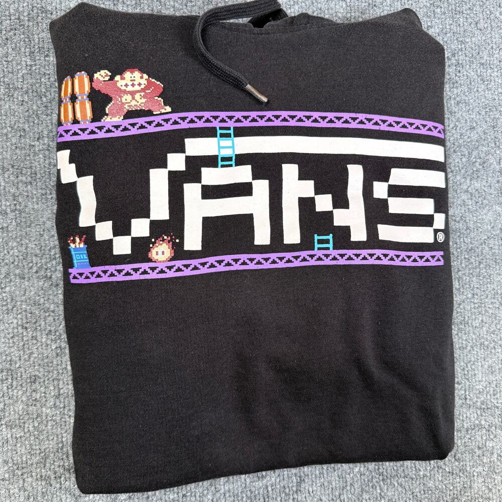 Vans x Nintendo NES Donkey Kong Hoodie Black Sweatshirt Size Medium RARE 2016 - Picture 5 of 10